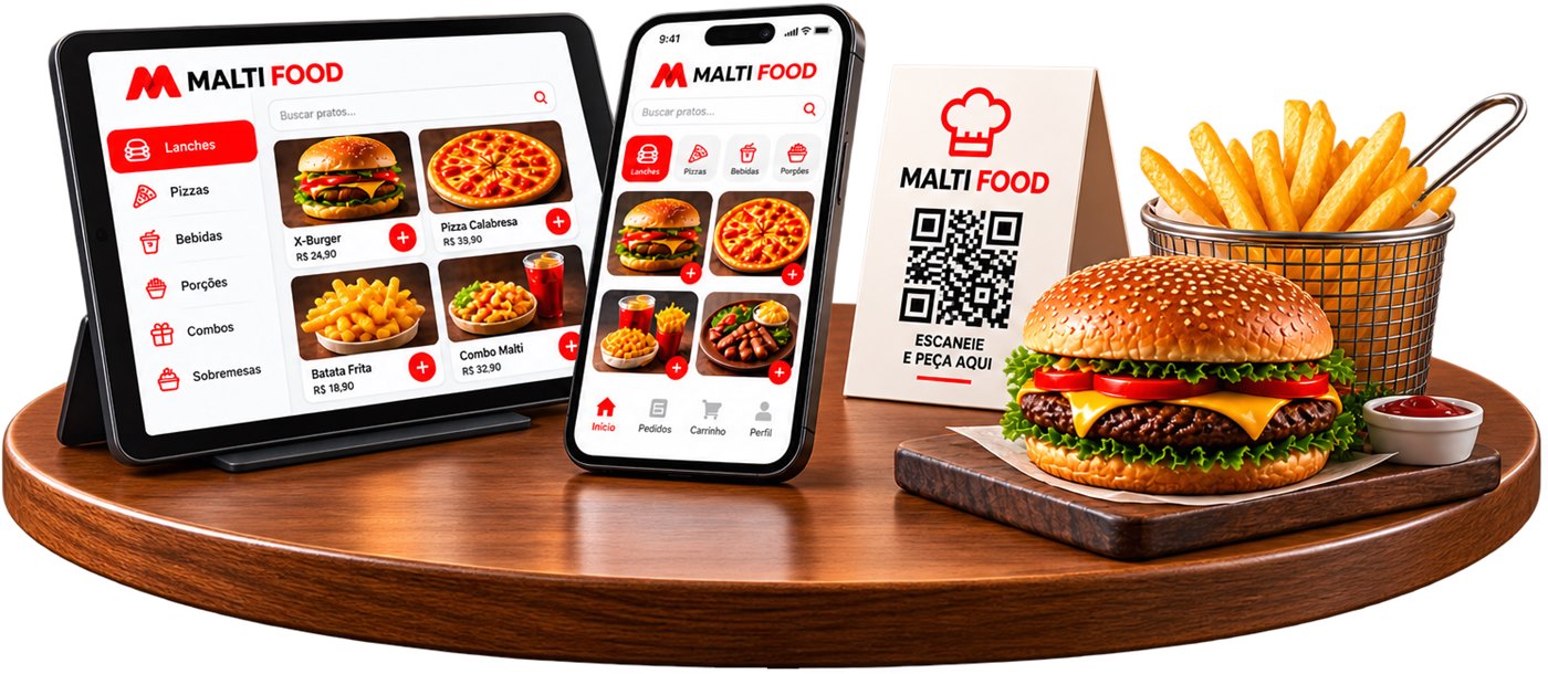 App Malti Food: cardápio digital com QR Code, pedidos e delivery próprio